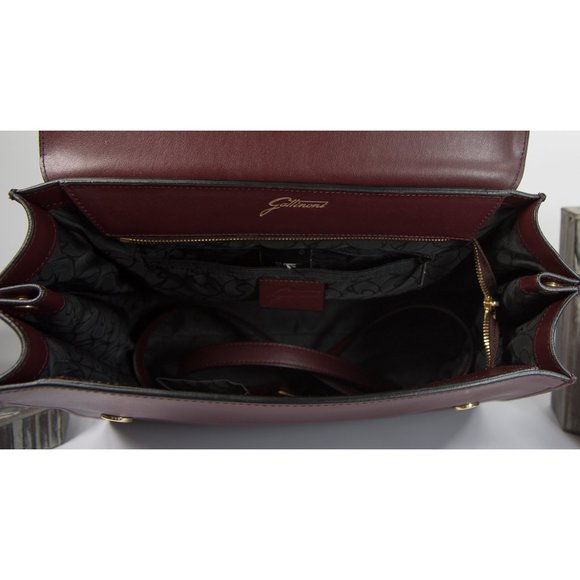 Gattinoni Vintage Wine Italian Leather Satchel Bag - Picture 9 of 9